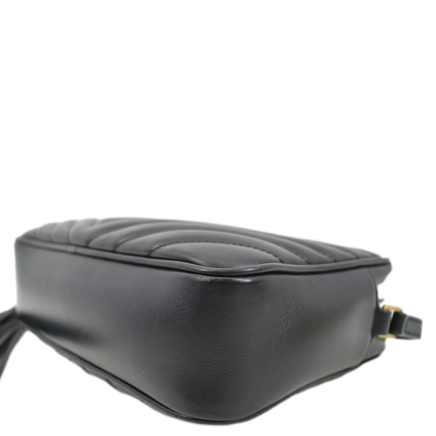 YVES SAINT LAURENT Lou Chevron Leather Camera Crossbody Bag Black