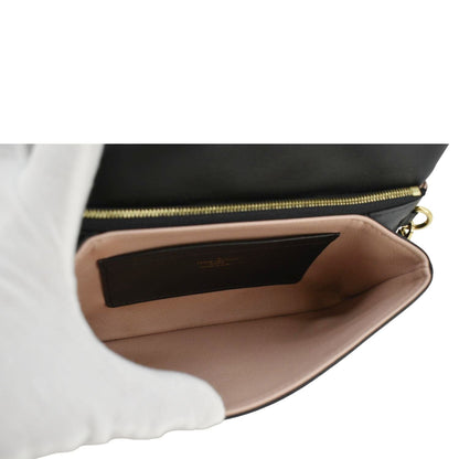 LOUIS VUITTON Coussin Monogram Embossed Pochette Crossbody Bag Black