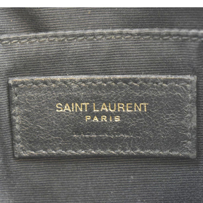 YVES SAINT LAURENT Lou Chevron Leather Camera Crossbody Bag Black