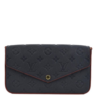 LOUIS VUITTON Felicie Monogram Empreinte Pochette Crossbody Bag Navy Blue