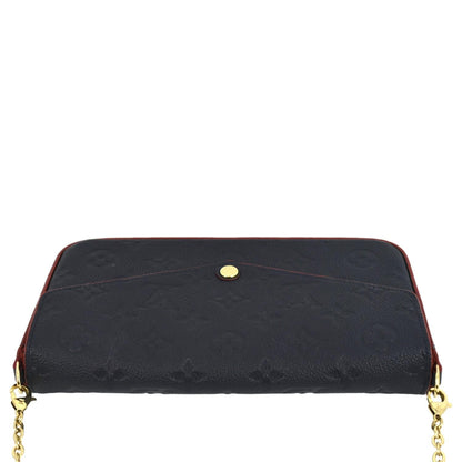 LOUIS VUITTON Felicie Monogram Empreinte Pochette Crossbody Bag Navy Blue