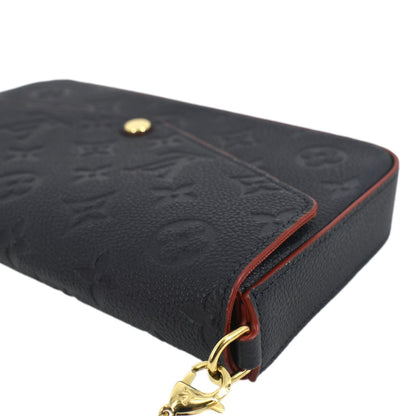 LOUIS VUITTON Felicie Monogram Empreinte Pochette Crossbody Bag Navy Blue