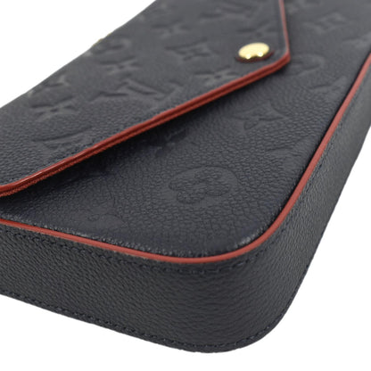 LOUIS VUITTON Felicie Monogram Empreinte Pochette Crossbody Bag Navy Blue