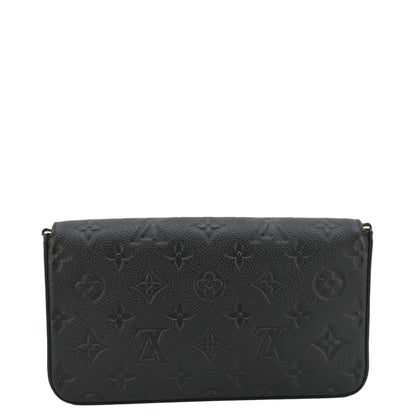 LOUIS VUITTON Felicie Pochette Empreinte Leather Crossbody Bag Black