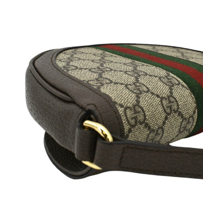 GUCCI Ophidia Mini GG Supreme Canvas Shoulder Bag Beige 757309