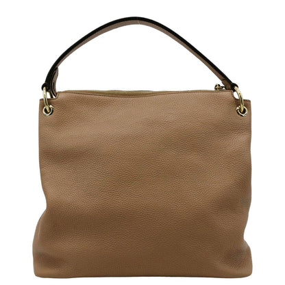 GUCCI Soho Large Pebbled Leather Hobo Shoulder Bag Tan 536194