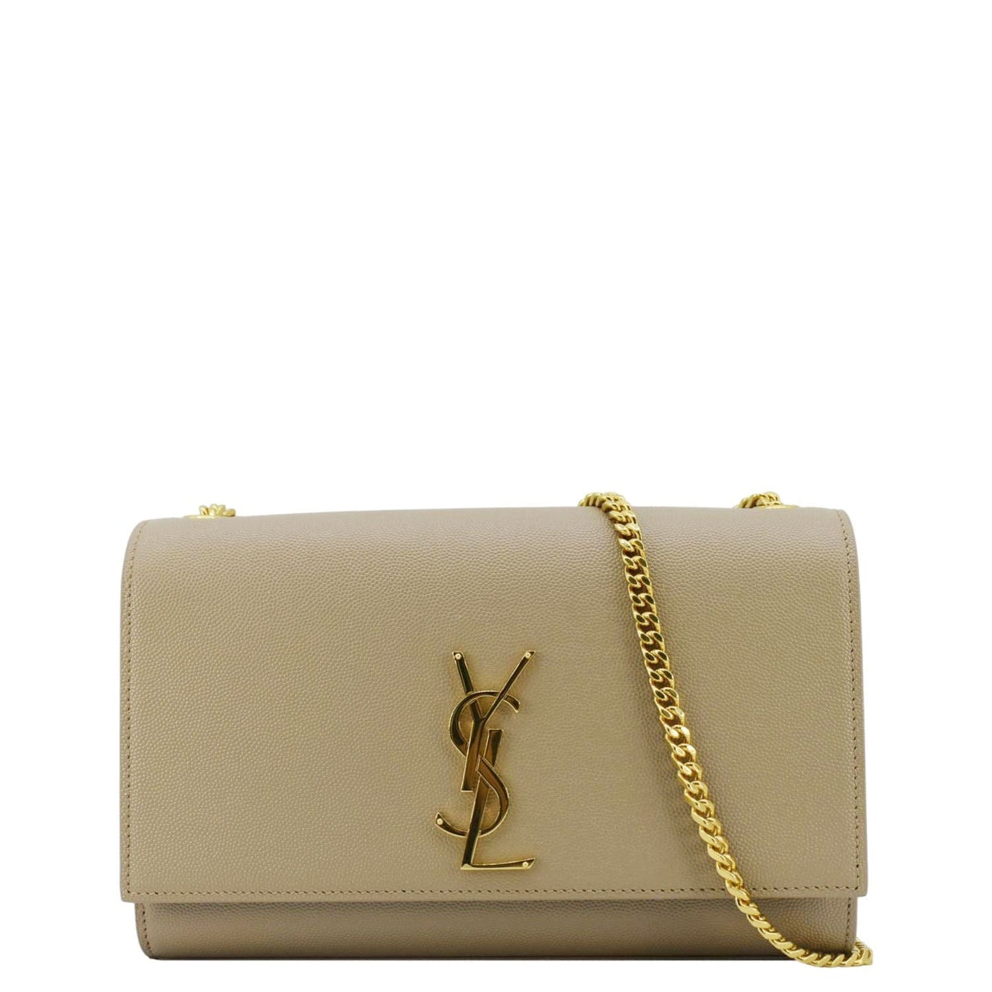 YVES SAINT LAURENT Kate  Leather Chain Crossbody Bag Cream