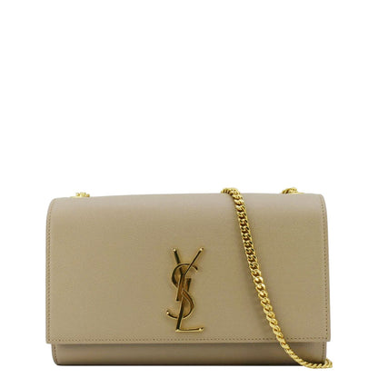 YVES SAINT LAURENT Kate  Leather Chain Crossbody Bag Cream