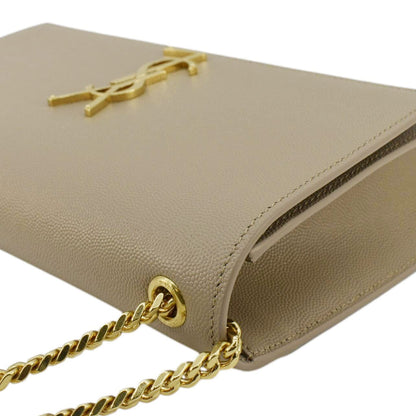YVES SAINT LAURENT Kate  Leather Chain Crossbody Bag Cream