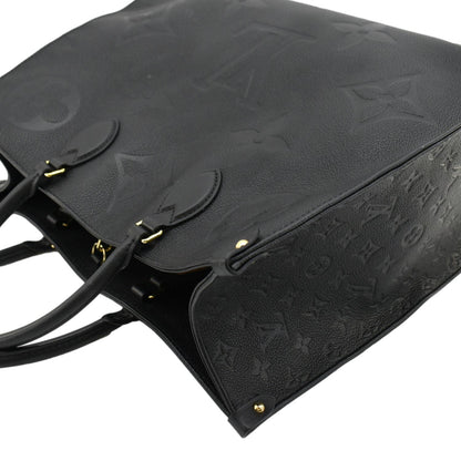 LOUIS VUITTON Onthego GM  Monogram Empreinte Leather Tote Bag Black