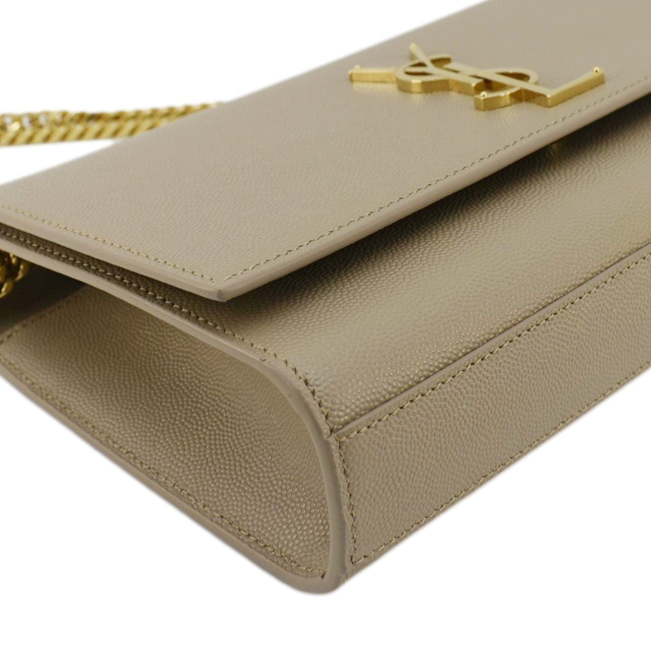 YVES SAINT LAURENT Kate  Leather Chain Crossbody Bag Cream