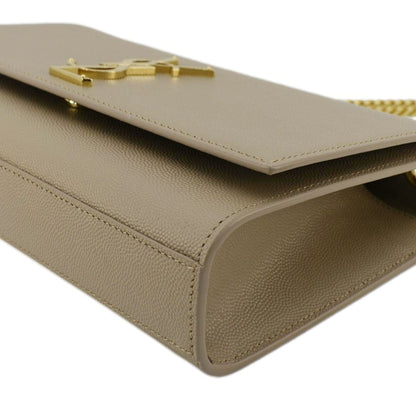 YVES SAINT LAURENT Kate  Leather Chain Crossbody Bag Cream