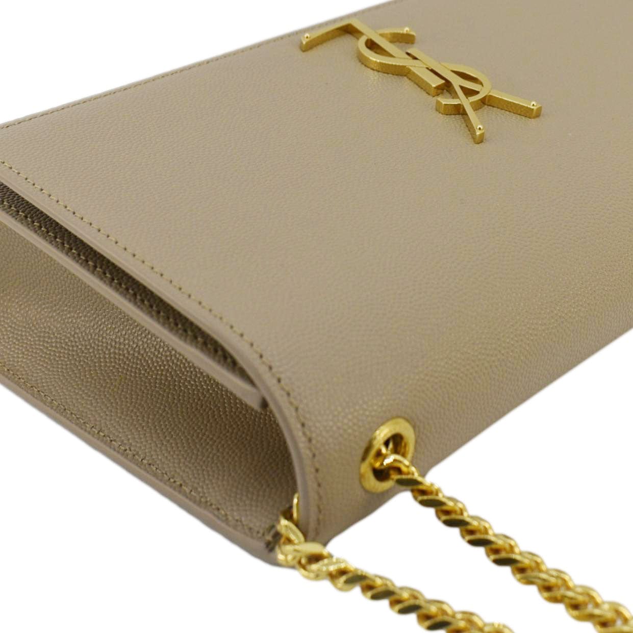 YVES SAINT LAURENT Kate  Leather Chain Crossbody Bag Cream