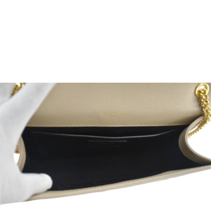 YVES SAINT LAURENT Kate  Leather Chain Crossbody Bag Cream