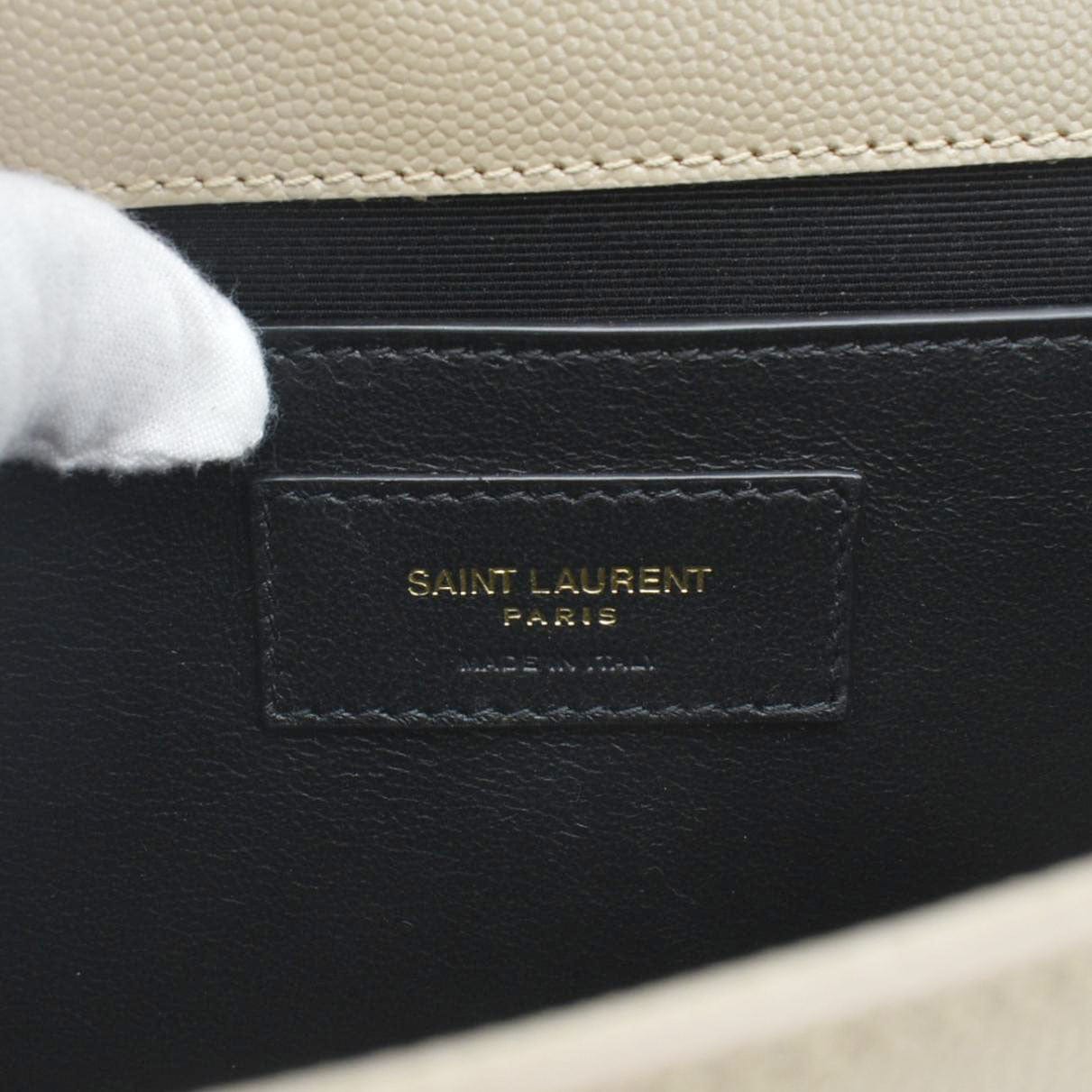 YVES SAINT LAURENT Kate  Leather Chain Crossbody Bag Cream