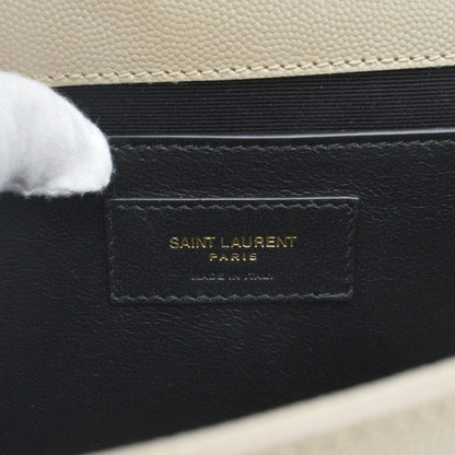 YVES SAINT LAURENT Kate  Leather Chain Crossbody Bag Cream