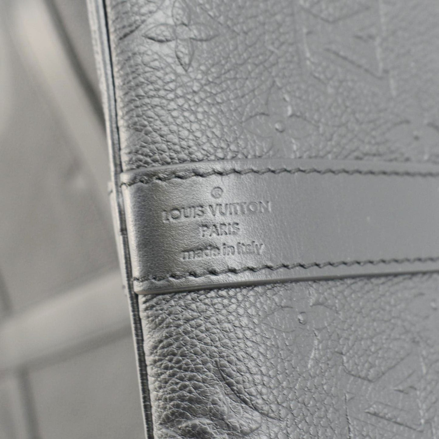 LOUIS VUITTON Keepall Bandouliere 45 Monogram Empreinte Giant Travel Bag Black