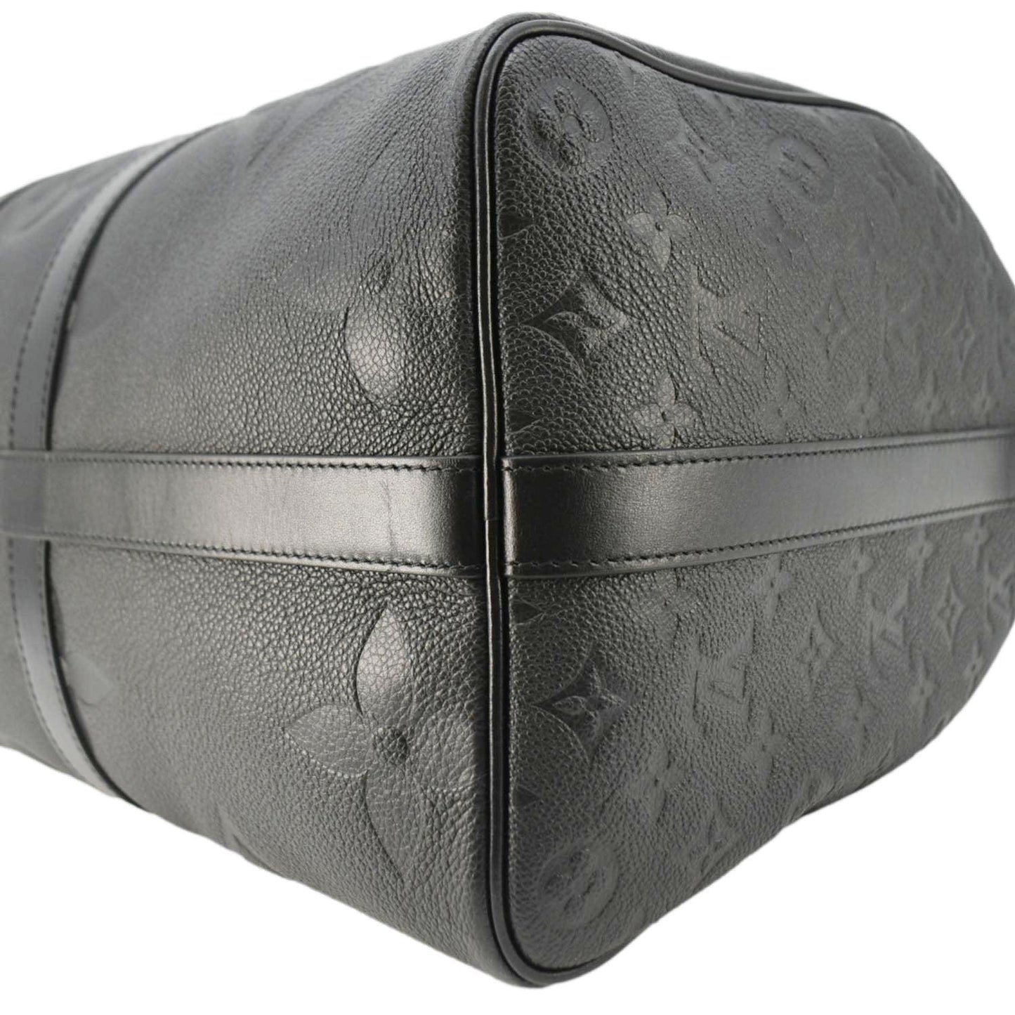LOUIS VUITTON Keepall Bandouliere 45 Monogram Empreinte Giant Travel Bag Black