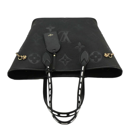 LOUIS VUITTON Neverfull MM Wild At Heart Monogram Empreinte Leather Tote Bag Black