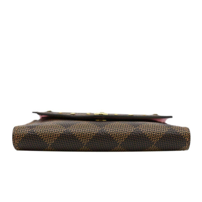 LOUIS VUITTON Studded Victorine Damier Ebene Wallet Brown