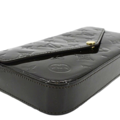 LOUIS VUITTON Felicie Pochette Monogram Vernis Crossbody Bag Amarante