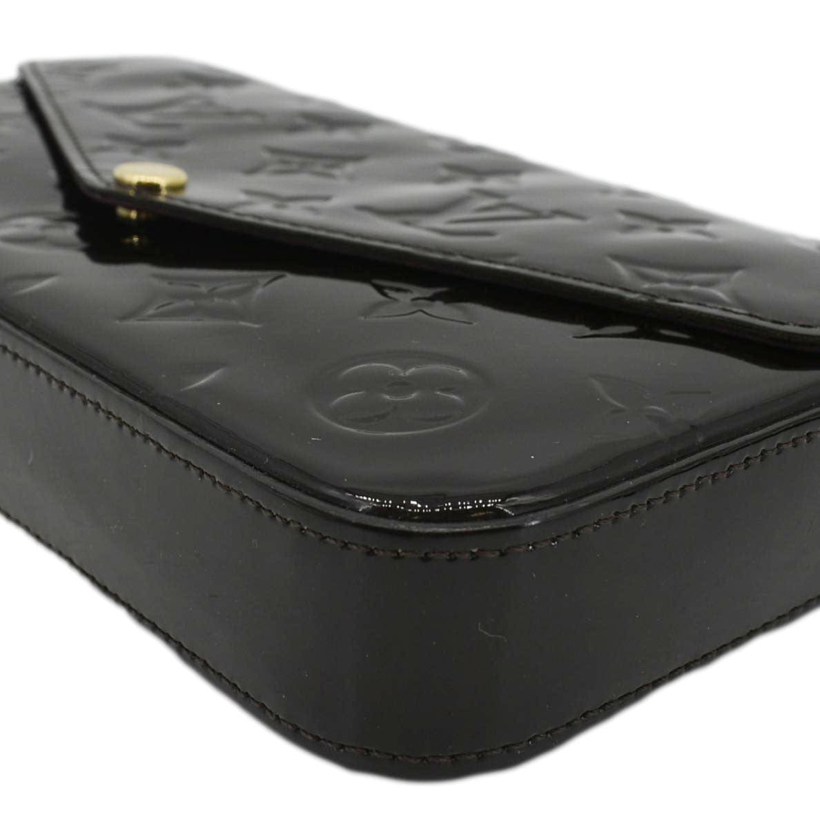 LOUIS VUITTON Felicie Pochette Monogram Vernis Crossbody Bag Amarante