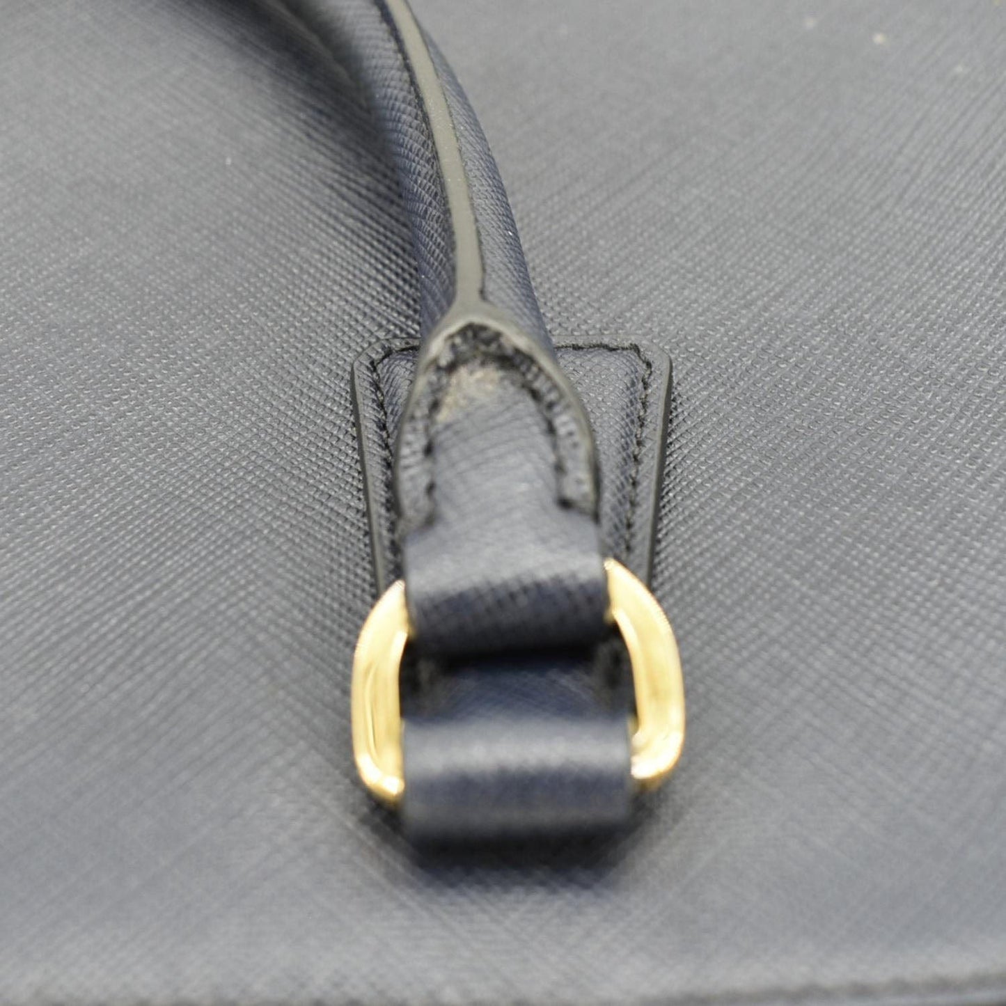 PRADA Galleria Double Zip Saffiano Leather Top Handle Tote Bag Blue