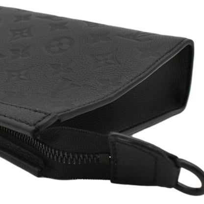 LOUIS VUITTON Gaston Wearable Wallet Monogram Shadow Leather Crossbody Bag Black