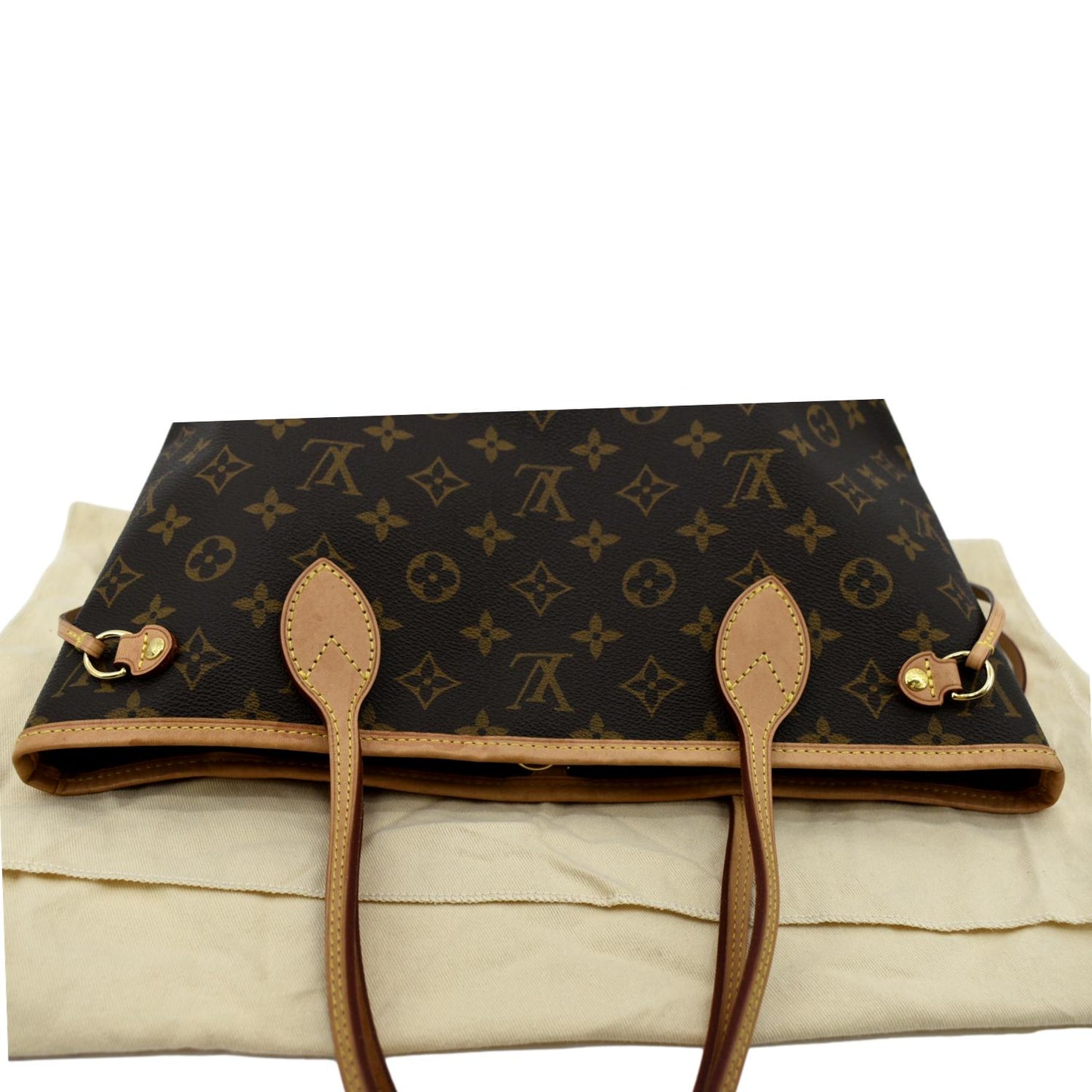 LOUIS VUITTON Neverfull PM Monogram Canvas Tote Bag Brown