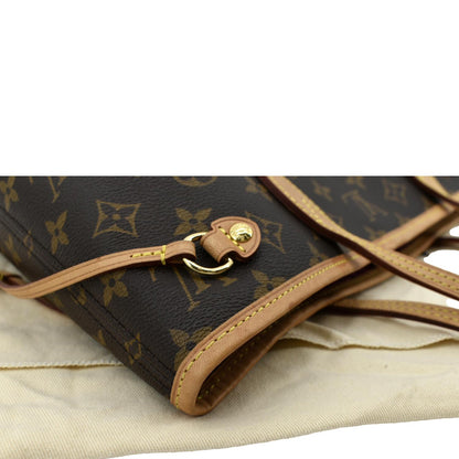 LOUIS VUITTON Neverfull PM Monogram Canvas Tote Bag Brown