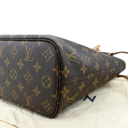 LOUIS VUITTON Neverfull PM Monogram Canvas Tote Bag Brown