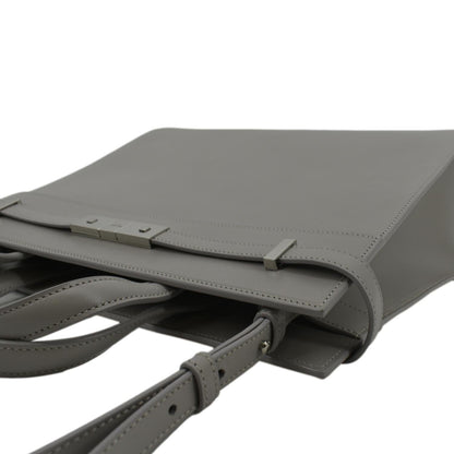 YVES SAINT LAURENT Small Manhattan Leather Shopper Tote Bag Grey