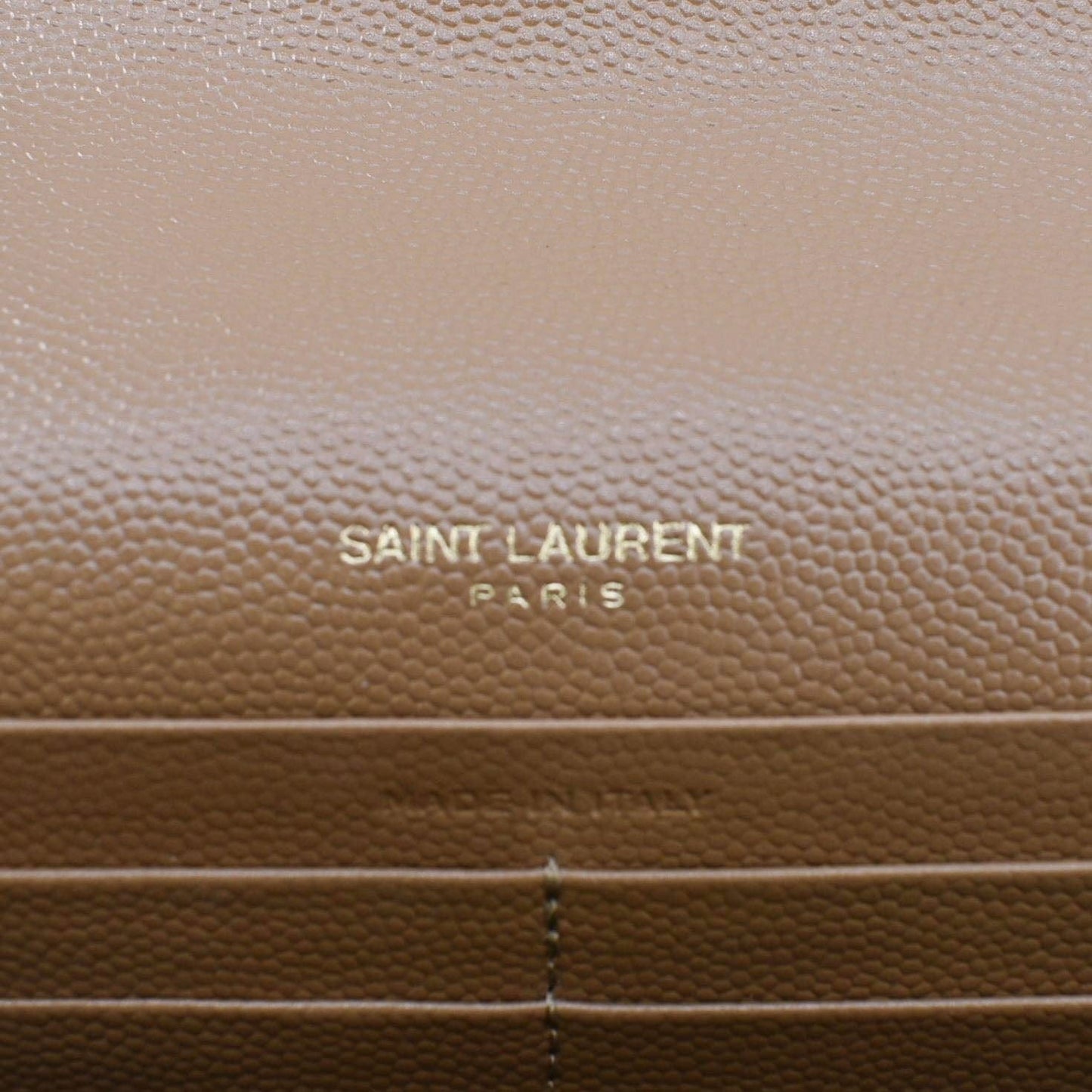 YVES SAINT LAURENT Cassandre Leather Chain Crossbody Bag Brown