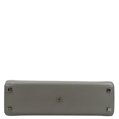 YVES SAINT LAURENT Small Manhattan Leather Shopper Tote Bag Grey