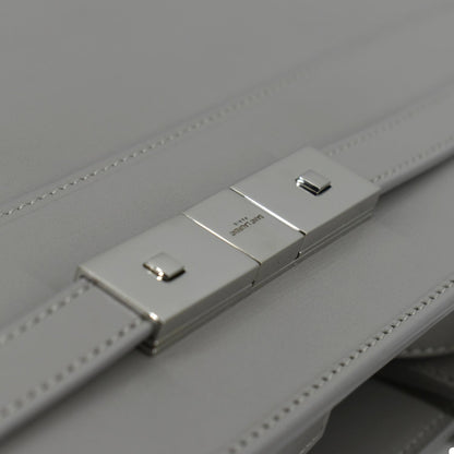 YVES SAINT LAURENT Small Manhattan Leather Shopper Tote Bag Grey