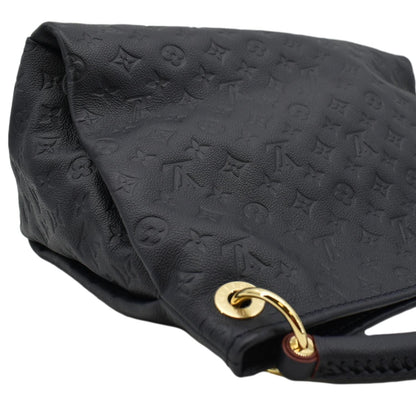 LOUIS VUITTON Artsy MM Monogram Empreinte Leather Shoulder Bag Navy Blue