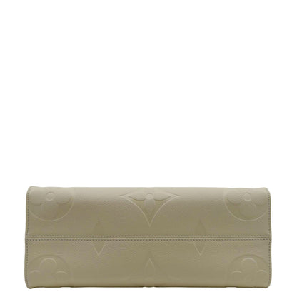 LOUIS VUITTON Onthego MM Monogram Empreinte Leather Tote Bag Cream