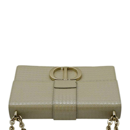 CHRISTIAN DIOR Micro Cannage 30 Montaigne Patent Leather Crossbody Bag Light Beige