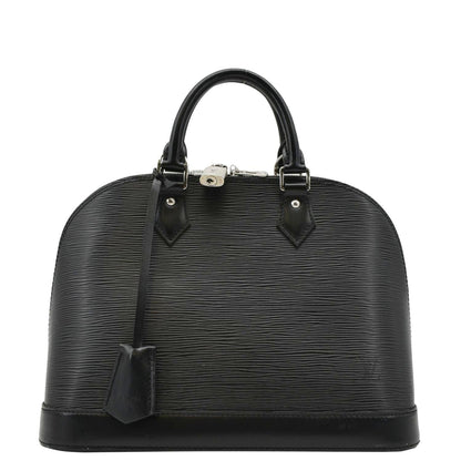 LOUIS VUITTON Alma PM Epi Leather Satchel Bag Black