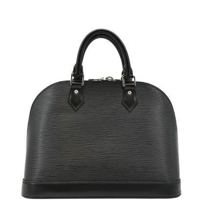 LOUIS VUITTON Alma PM Epi Leather Satchel Bag Black
