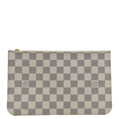 LOUIS VUITTON Wristlet Pochette Damier Azur Pouch White