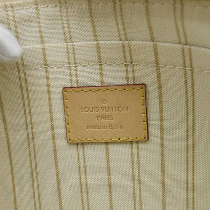 LOUIS VUITTON Wristlet Pochette Damier Azur Pouch White