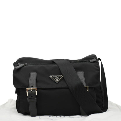 PRADA Vela Re-Edition Nylon Messenger Bag Black