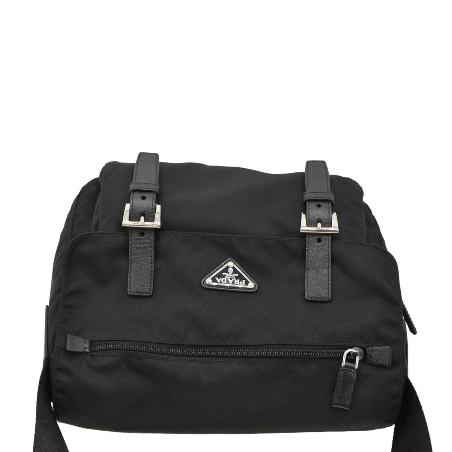 PRADA Vela Re-Edition Nylon Messenger Bag Black