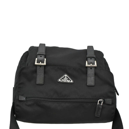 PRADA Vela Re-Edition Nylon Messenger Bag Black