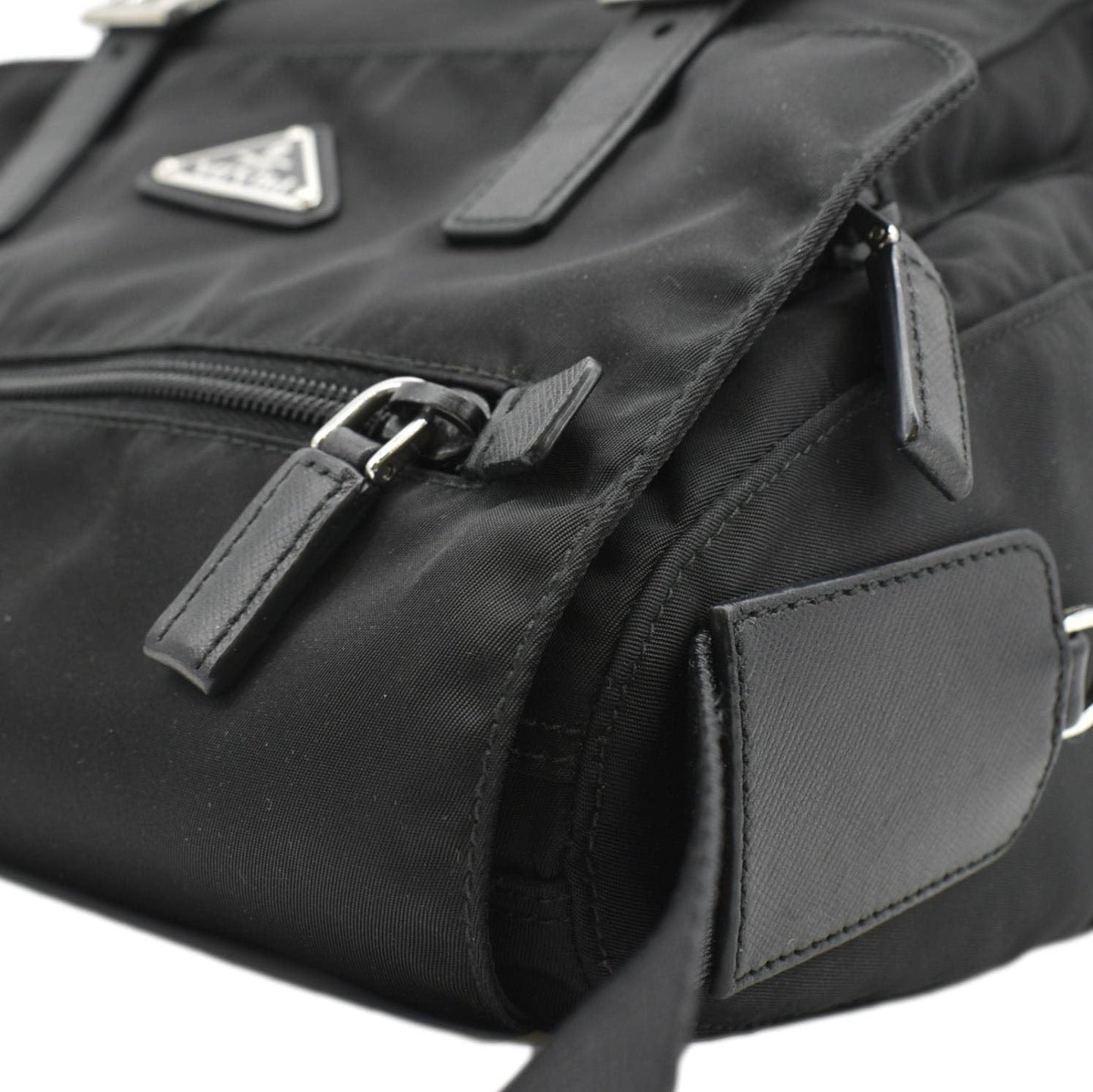 PRADA Vela Re-Edition Nylon Messenger Bag Black