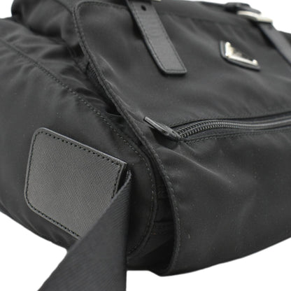 PRADA Vela Re-Edition Nylon Messenger Bag Black