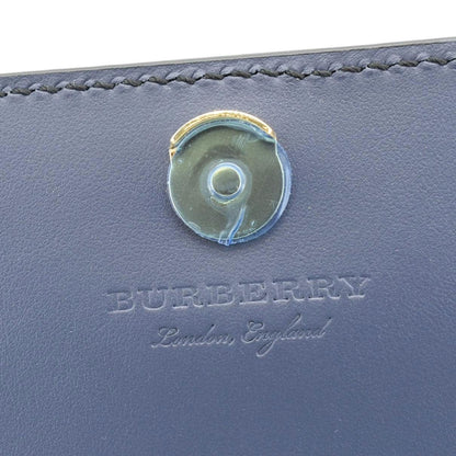 BURBERRY Hampshire Small House Check Canvas Crossbody Bag Navy Blue