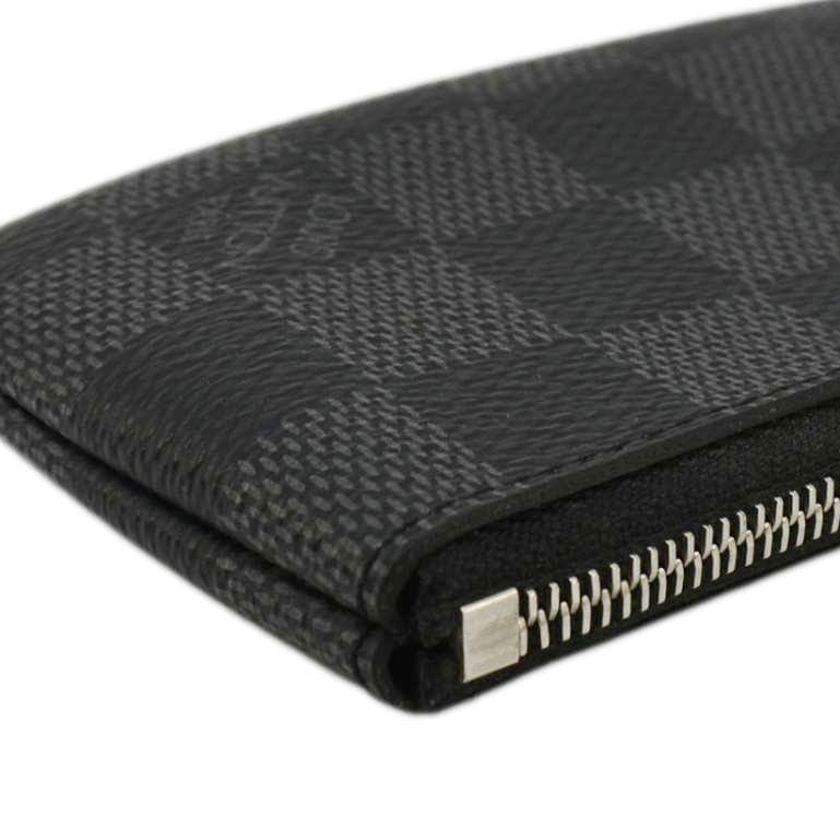 LOUIS VUITTON Damier Graphite Key Coin Pouch Black