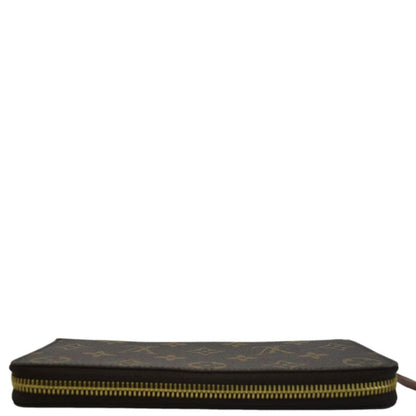 LOUIS VUITTON Clemence Monogram Canvas Zippy Wallet Brown